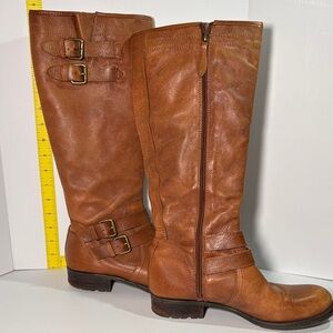 Franco Sarto 8.5 Tan Leather up‎ to the Knee Boots. Box 13